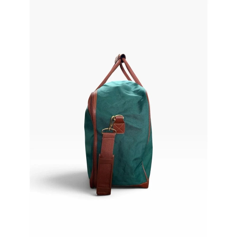 VTG Ralph Lauren Large Travel Shoulder Duffel Bag Classic Green & Brown NEW